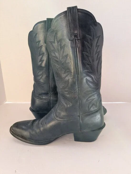 Ariat Heritage R Toe Western Boots Black Leather Women’s 7B Style 15701 Cowboy - Picture 5 of 16